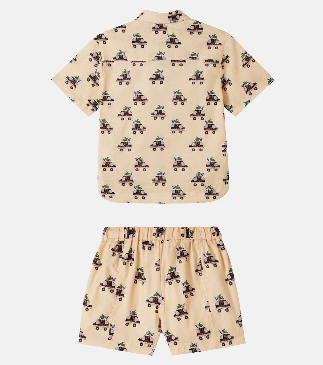 Printed cotton shirt and shorts set | Fábula