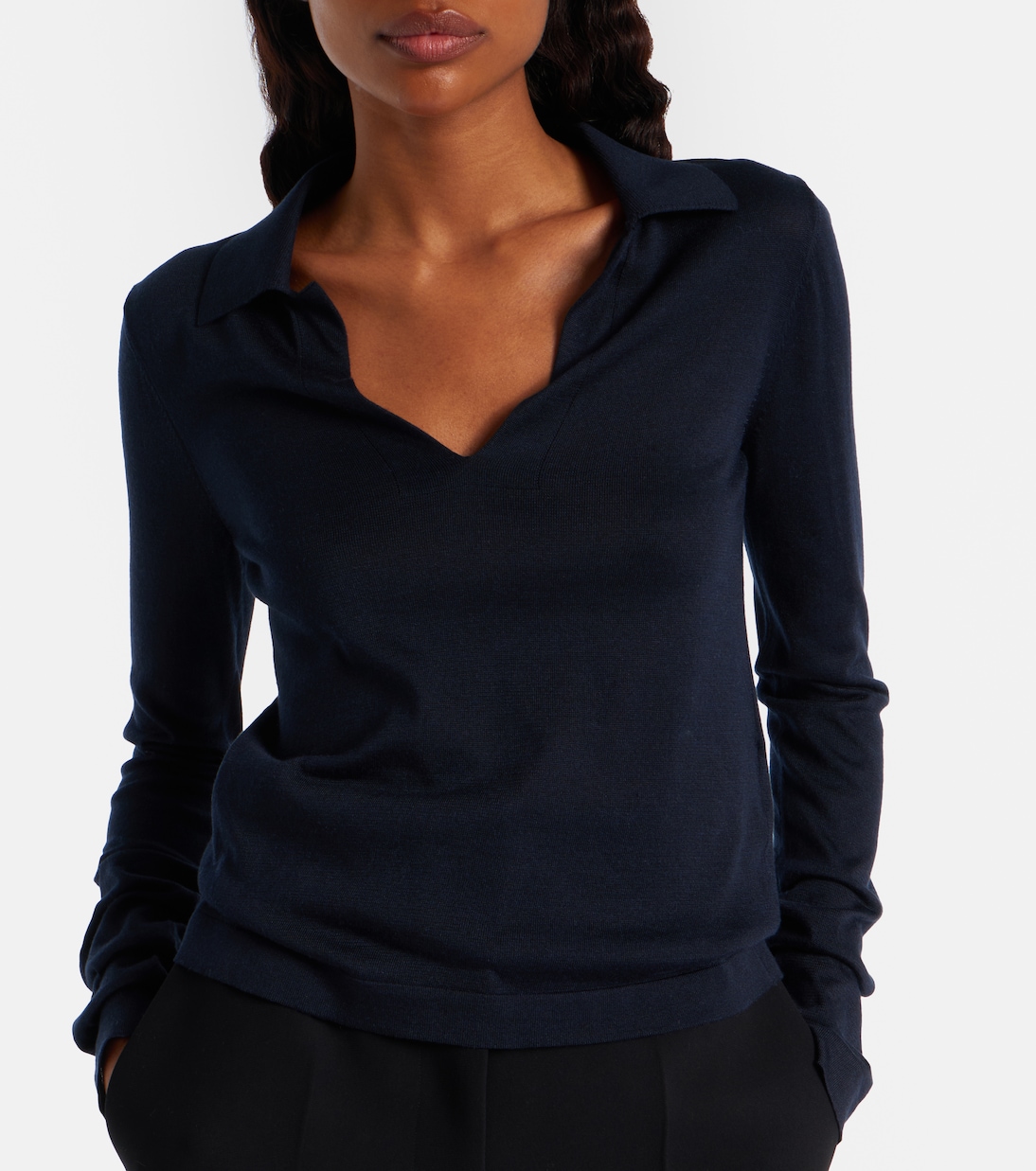 Mikel silk polo sweater | Khaite