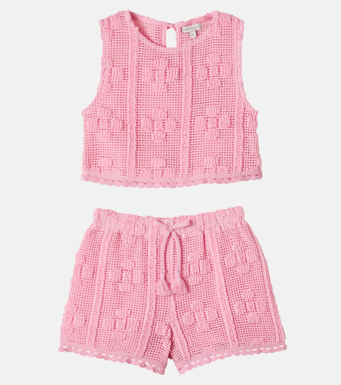 Top e shorts Inez in crochet di misto cotone | Bebe Organic