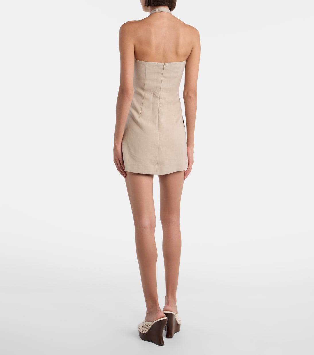 Halterneck linen minidress | Magda Butrym