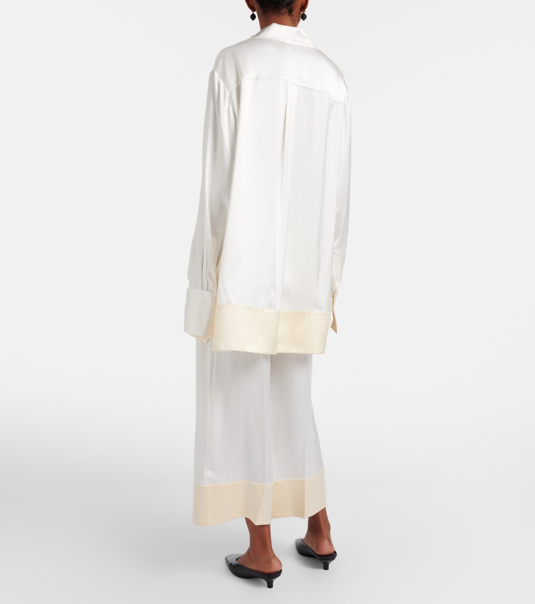 Cropped satin wide-leg pants | Toteme