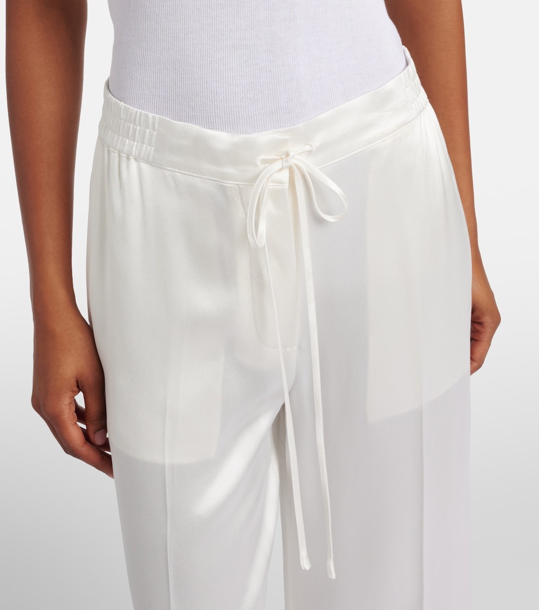 Cropped satin wide-leg pants | Toteme
