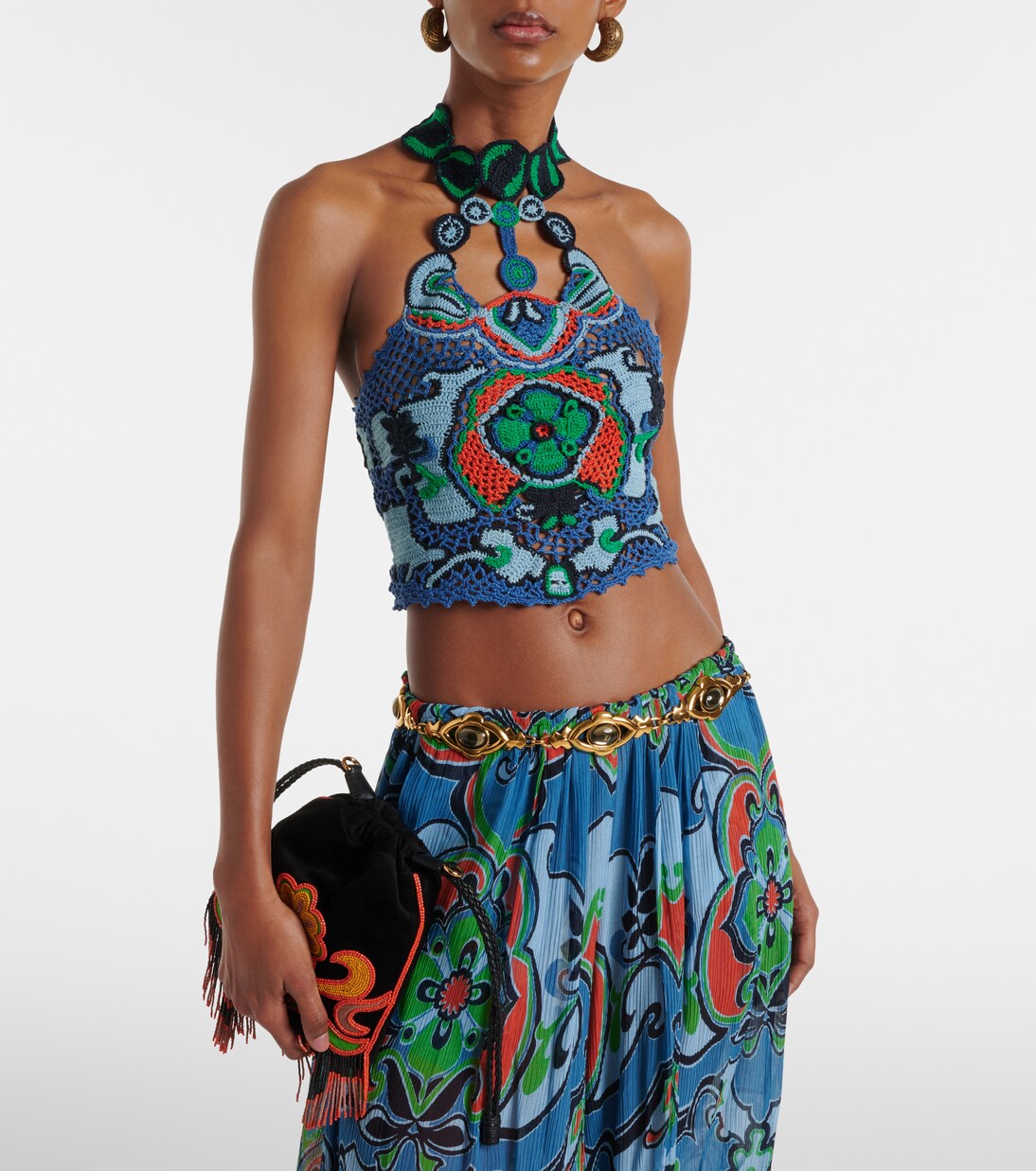 Cropped-Top aus Häkelstrick | Etro