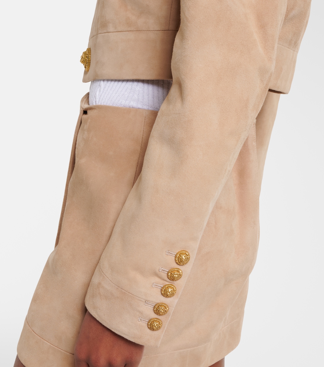 Suede cropped jacket | Balmain