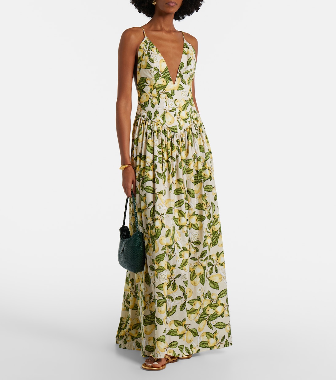 Robe longue imprimée en coton mélangé | Adriana Degreas