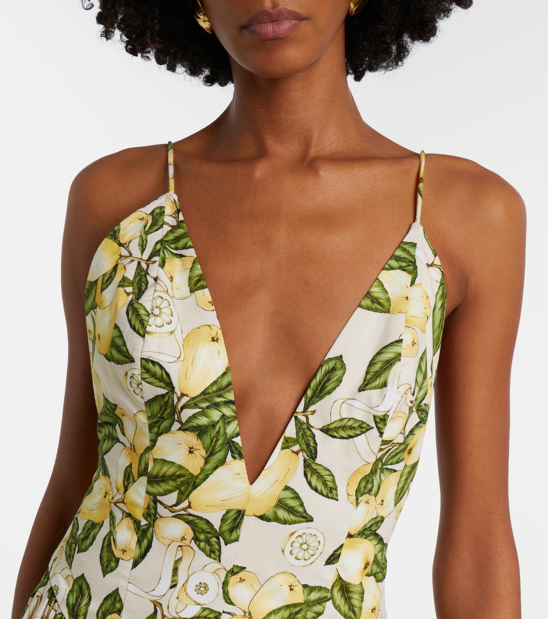 Robe longue imprimée en coton mélangé | Adriana Degreas