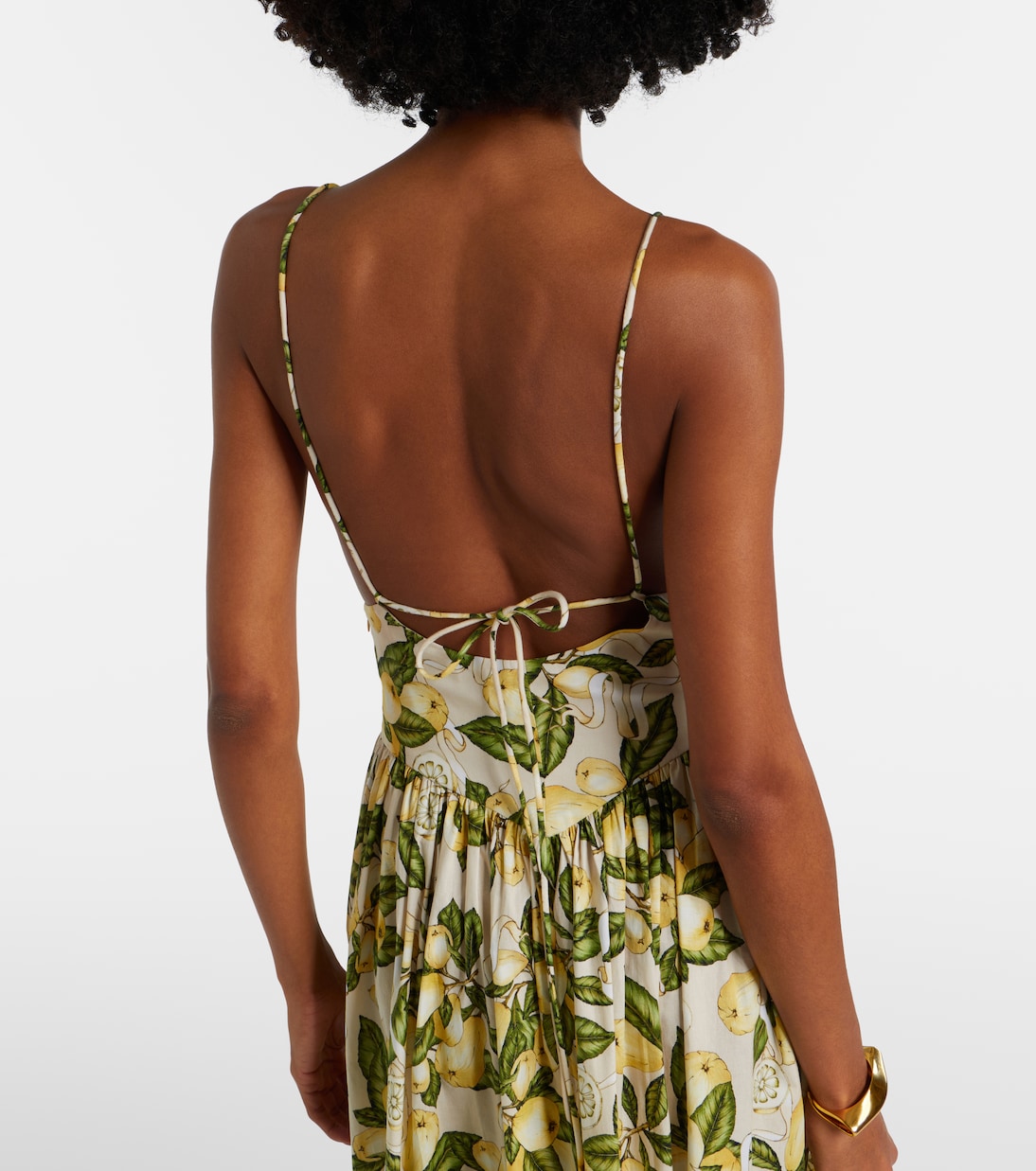 Robe longue imprimée en coton mélangé | Adriana Degreas