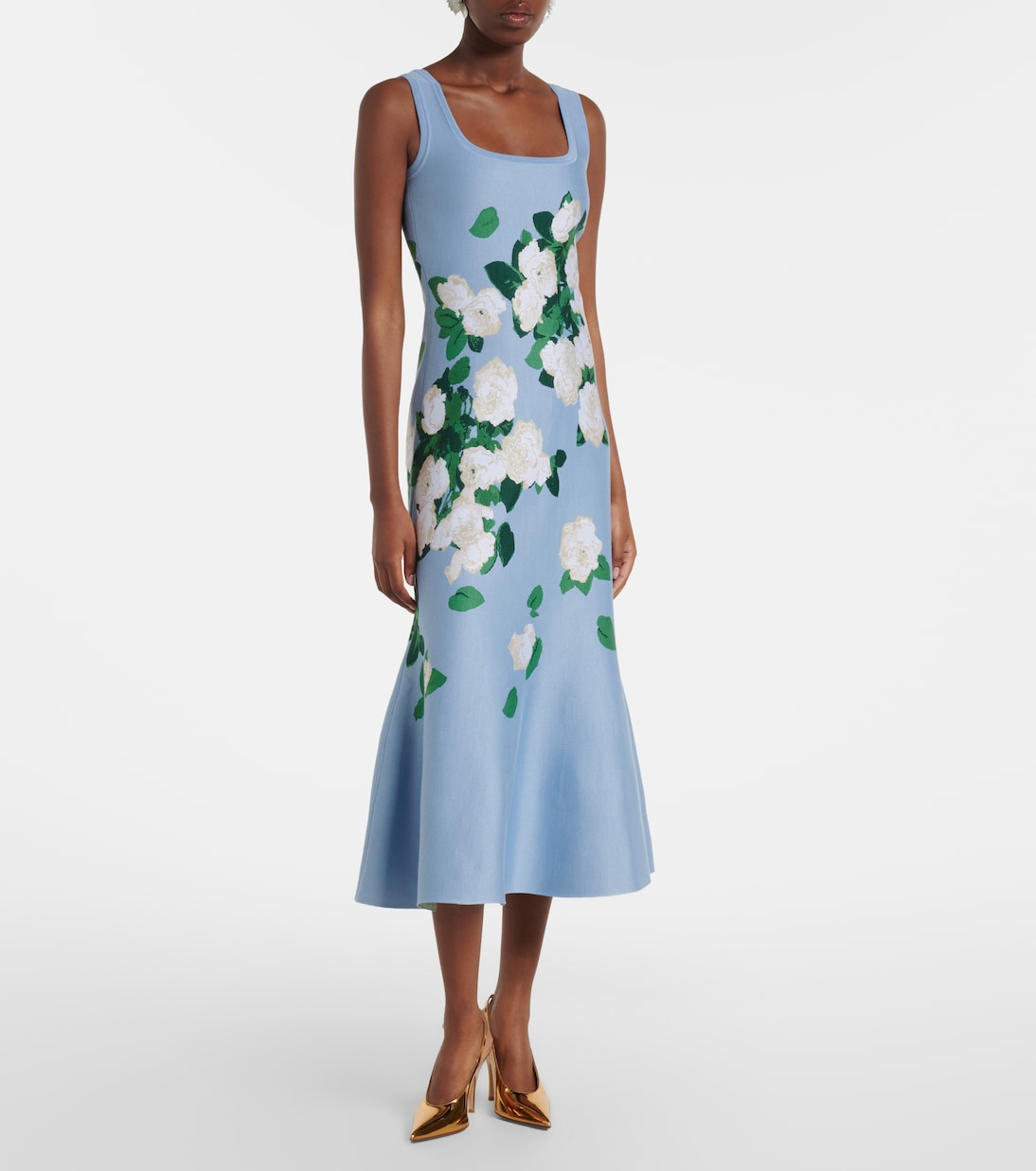 Floral silk-blend midi dress | Carolina Herrera