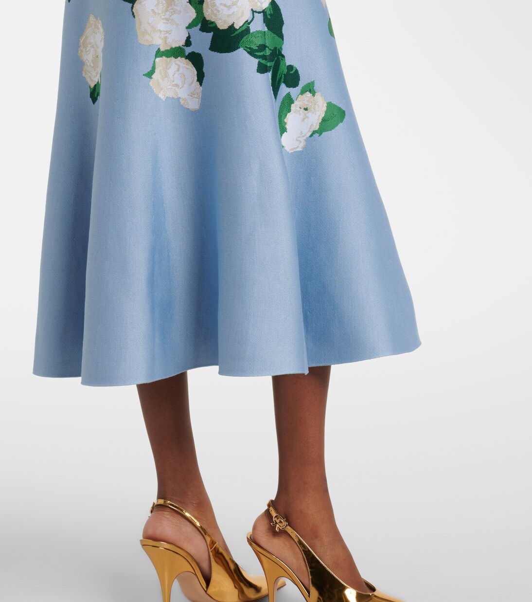 Floral silk-blend midi dress | Carolina Herrera