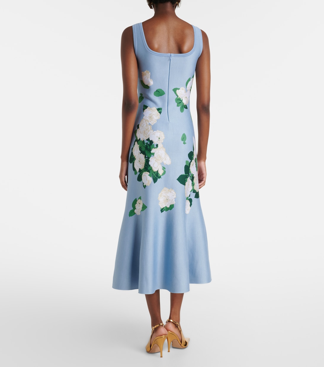 Floral silk-blend midi dress | Carolina Herrera