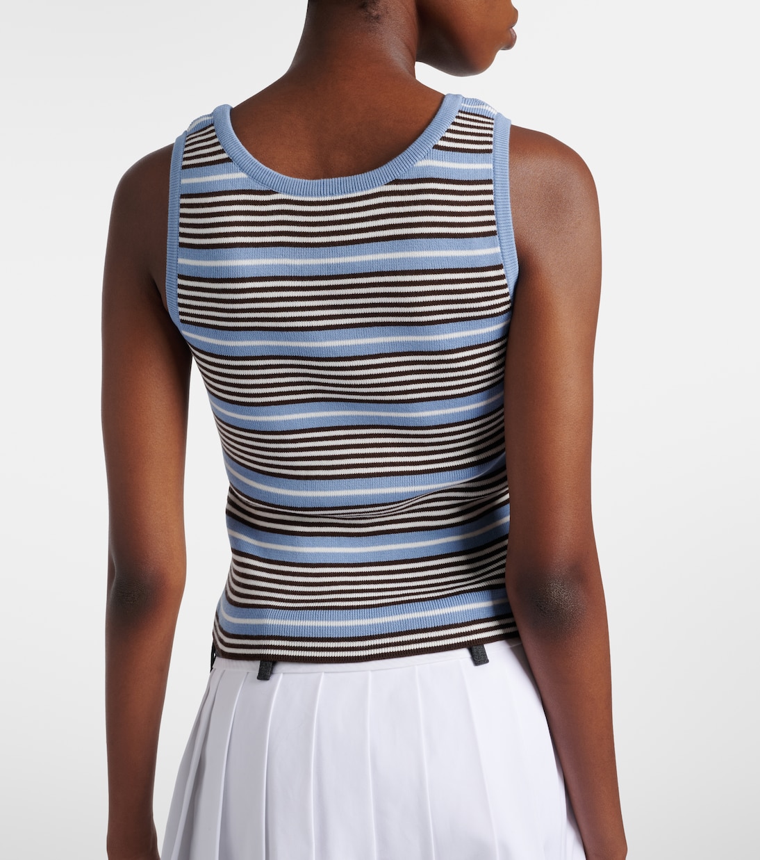 Débardeur rayé en coton mélangé | Prada