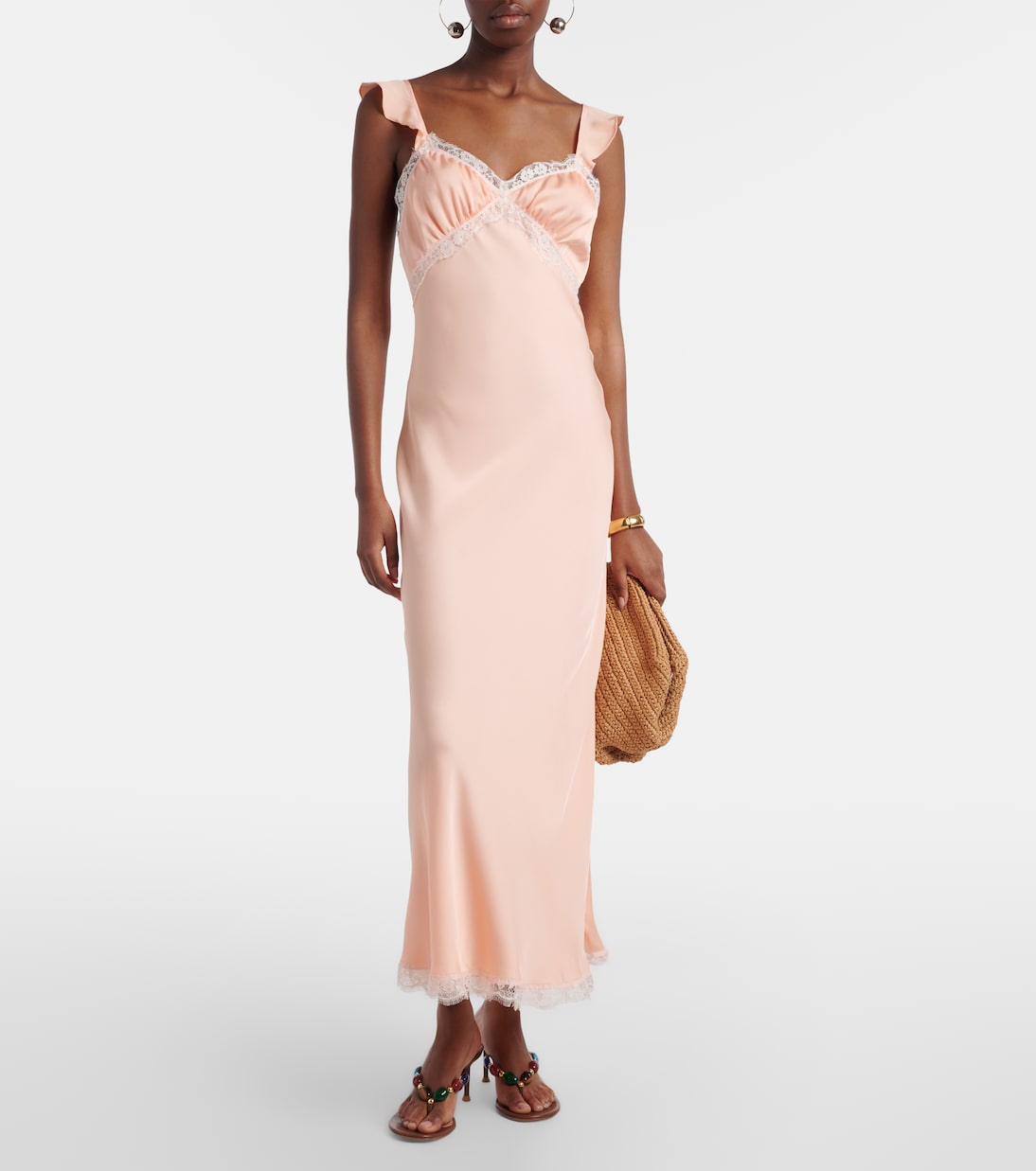 Maxikleid Sella aus Satin mit Spitze | Faithfull