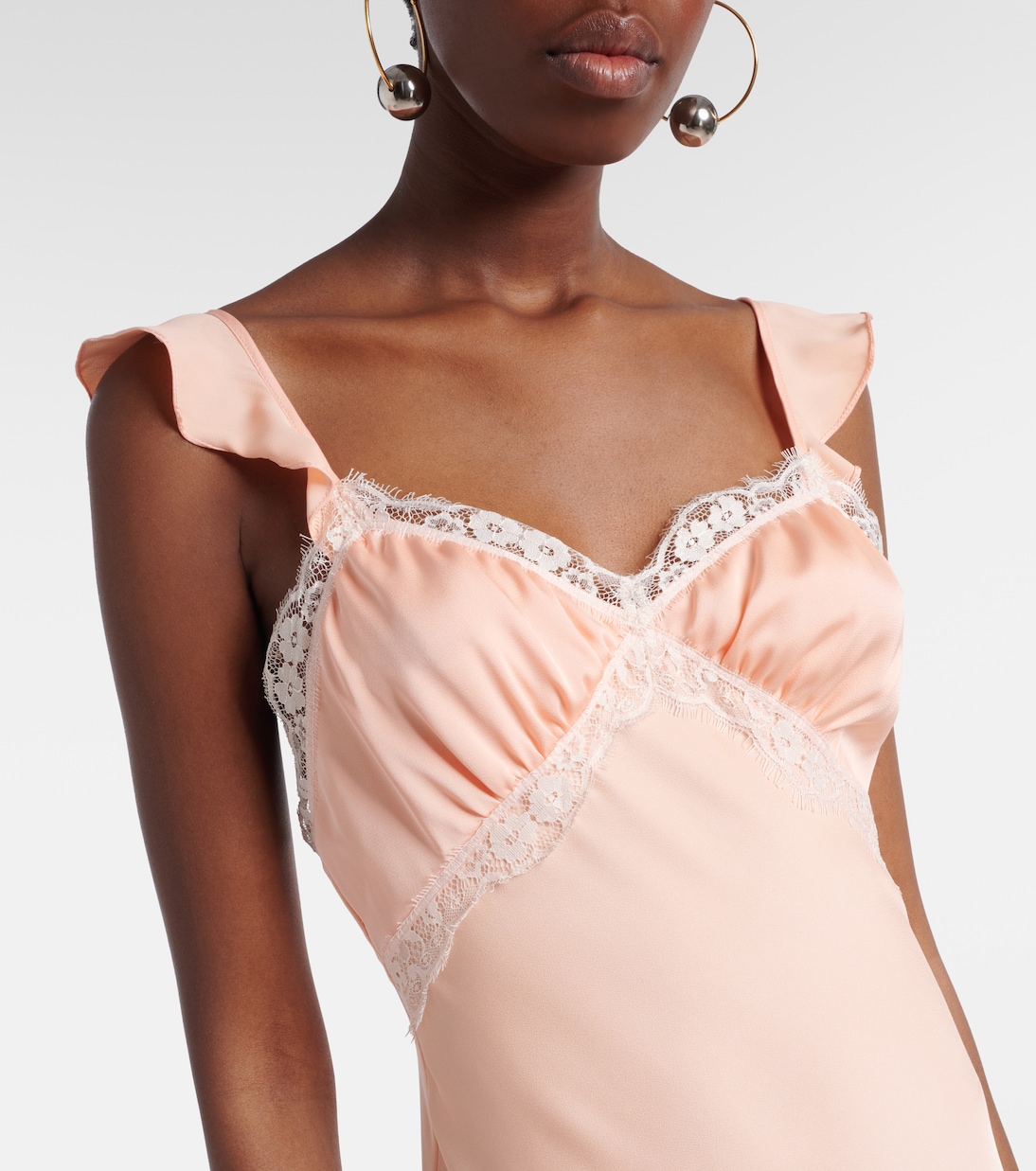 Maxikleid Sella aus Satin mit Spitze | Faithfull