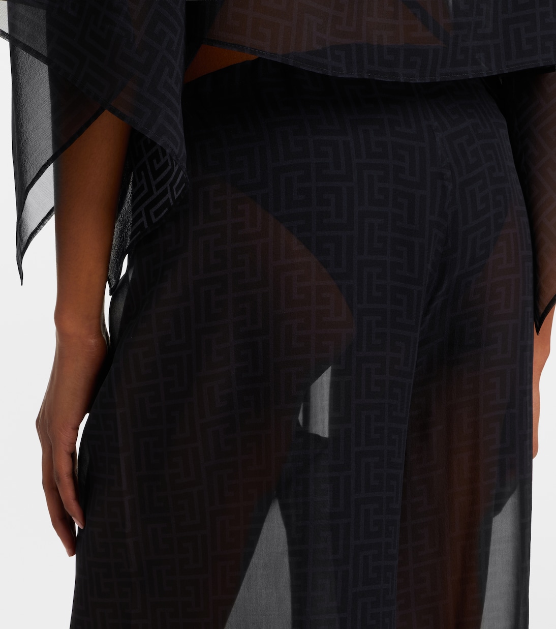 Pantalon ample Monogram en soie | Balmain