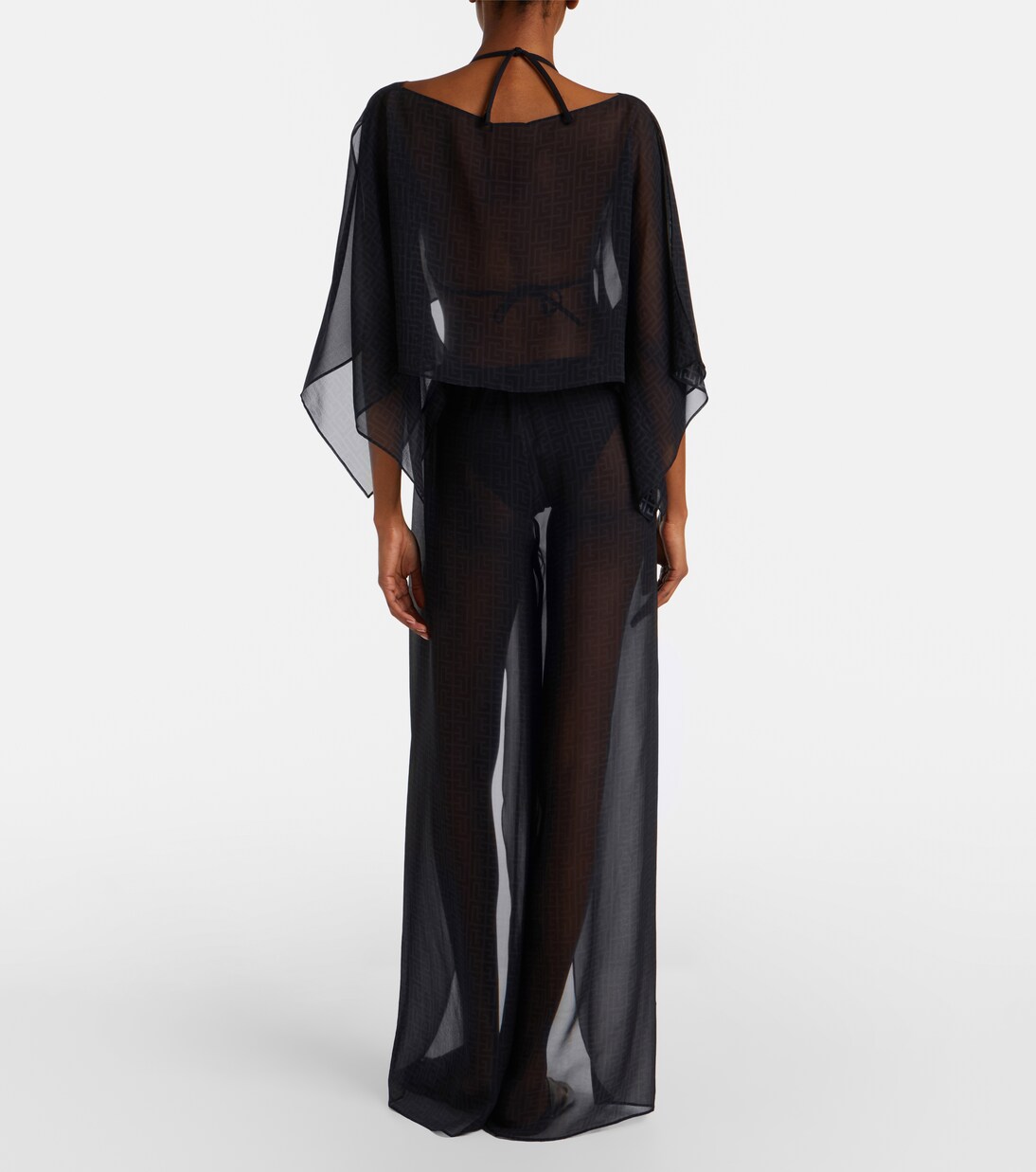 Pantalon ample Monogram en soie | Balmain