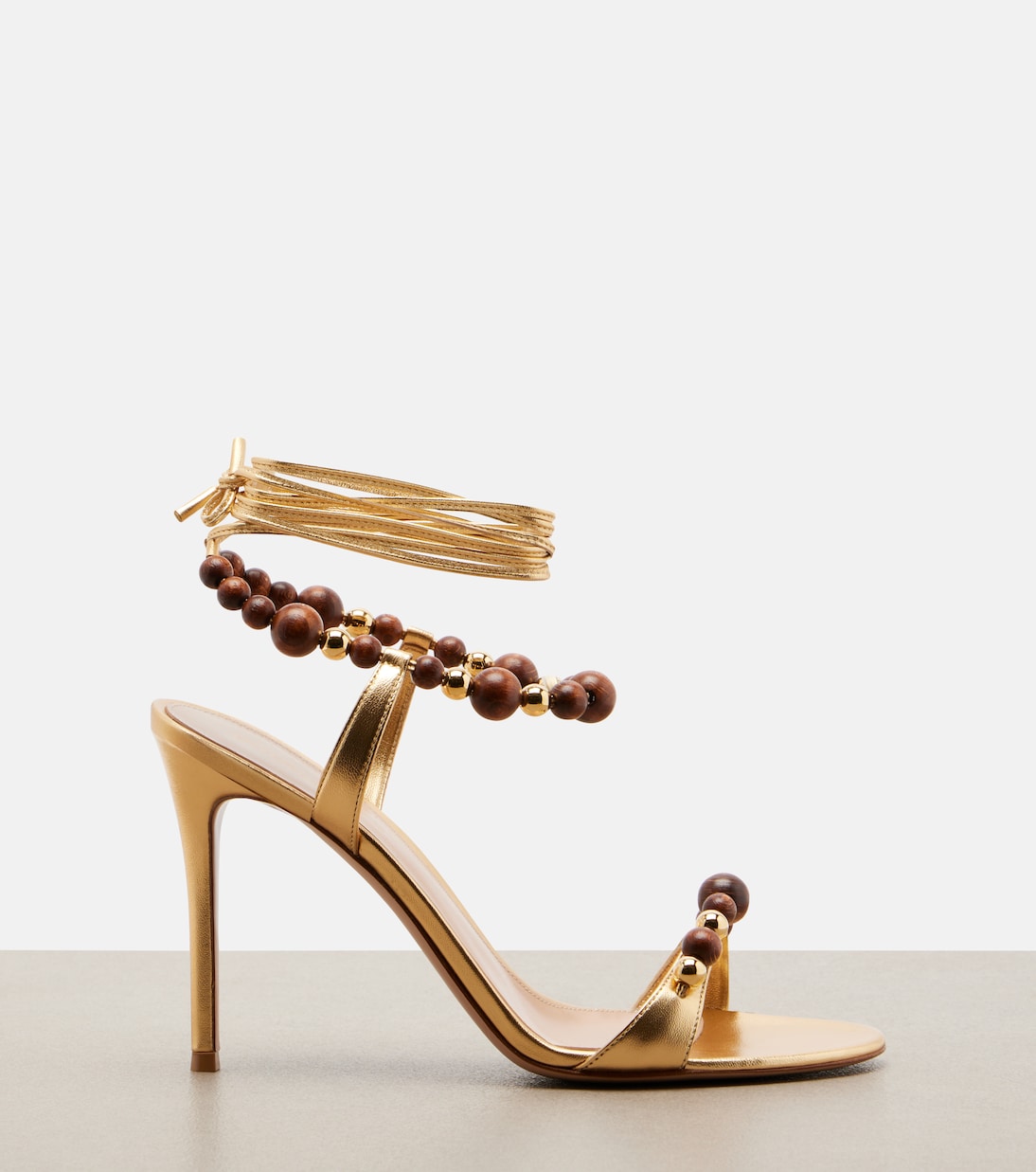 Embellished metallic leather slingback sandals | Gianvito Rossi