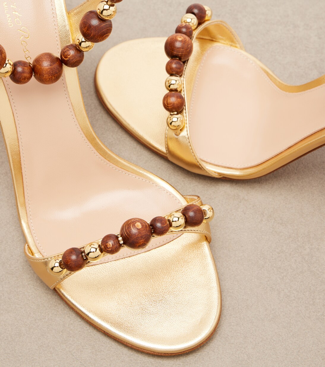 Embellished metallic leather slingback sandals | Gianvito Rossi