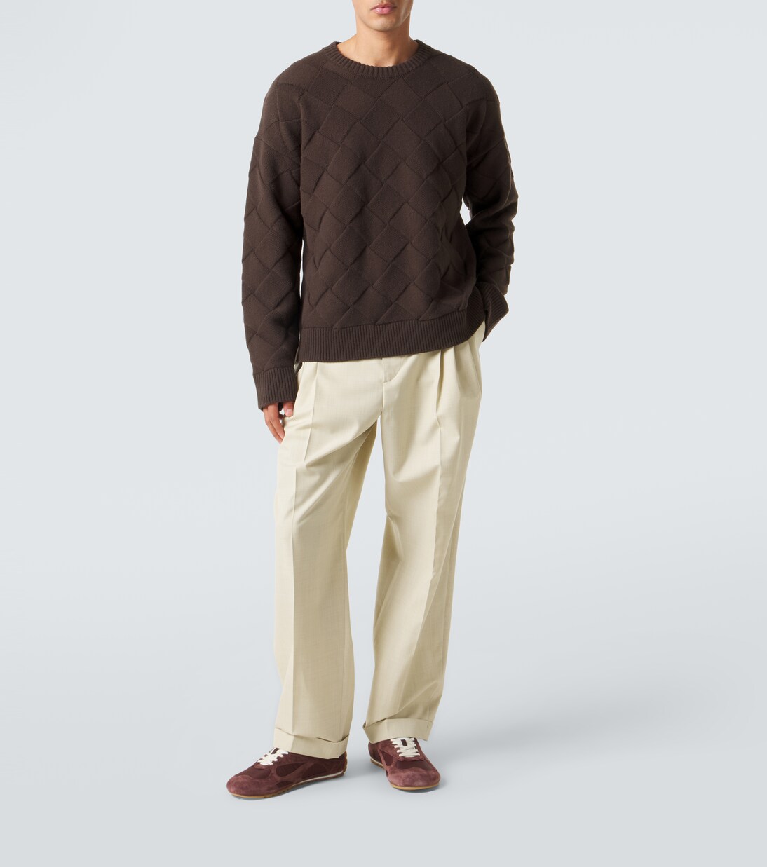 Orbit Flash suede-trimmed sneakers | Bottega Veneta
