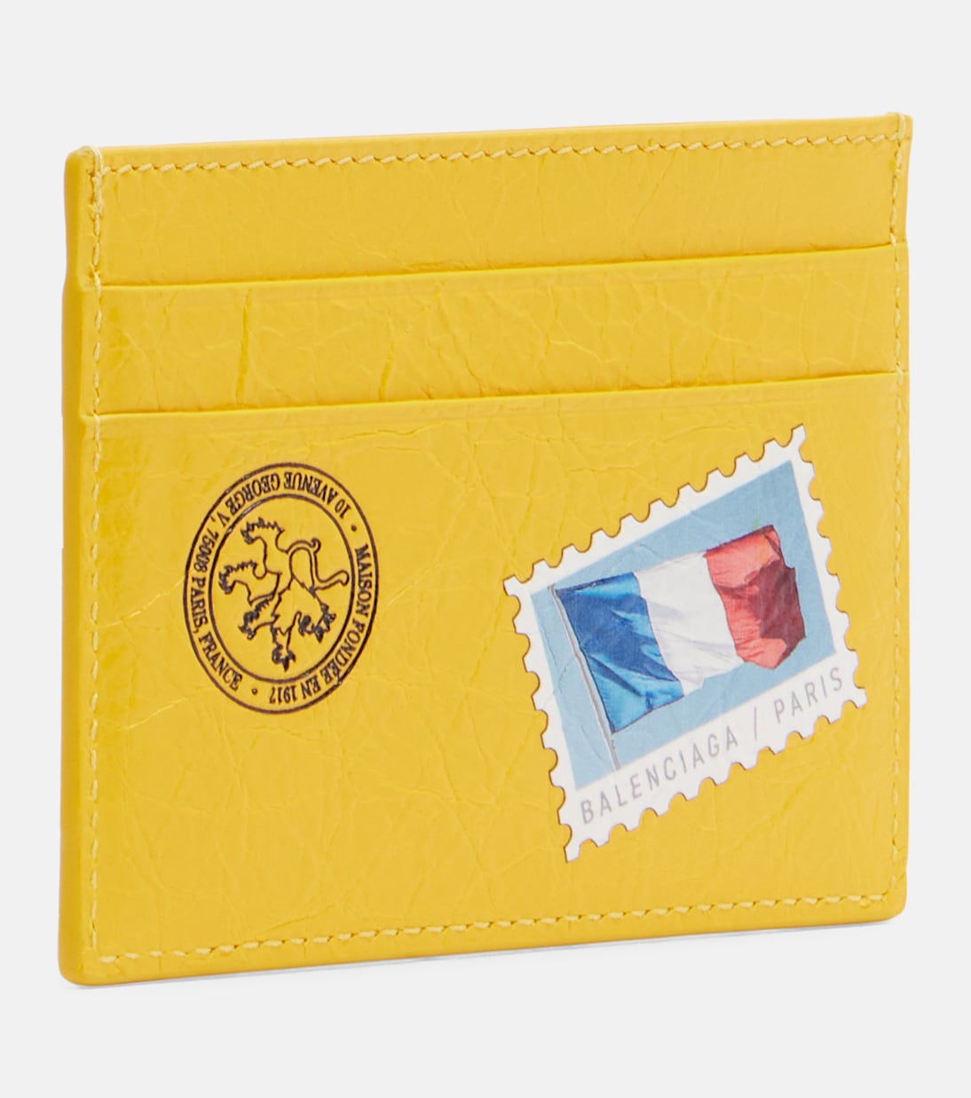 Tarjetero de piel estampado con logo | Balenciaga