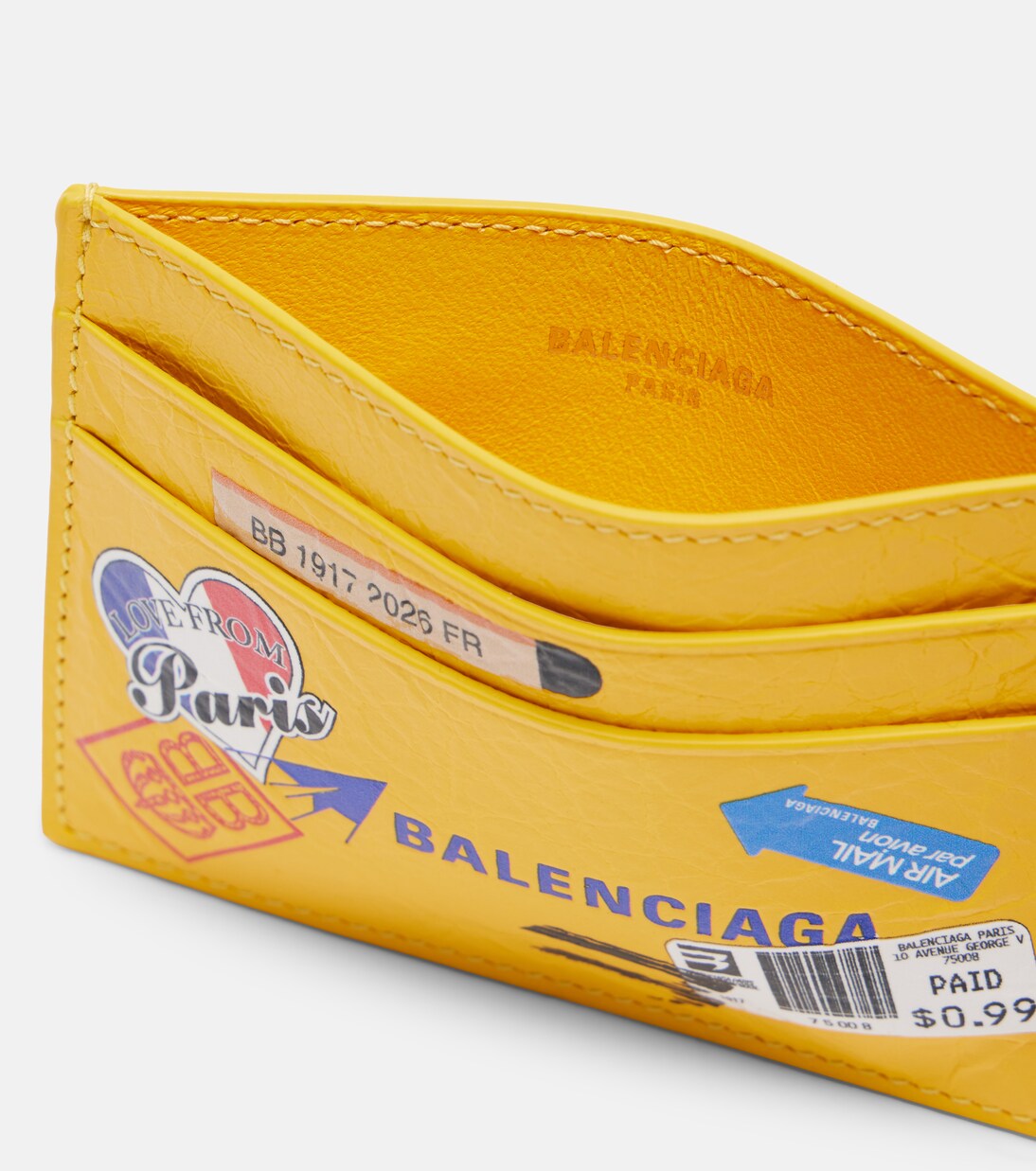 Tarjetero de piel estampado con logo | Balenciaga