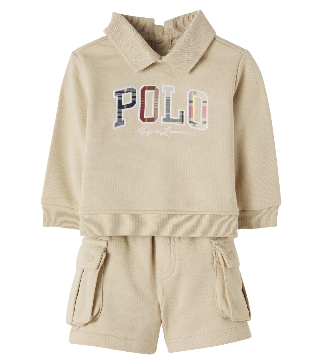 Baby cotton-blend sweatshirt and shorts set | Polo Ralph Lauren Kids