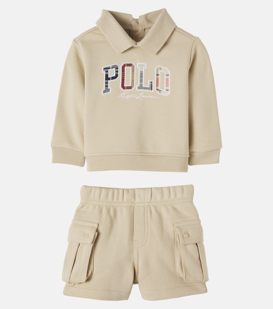 Baby cotton-blend sweatshirt and shorts set | Polo Ralph Lauren Kids
