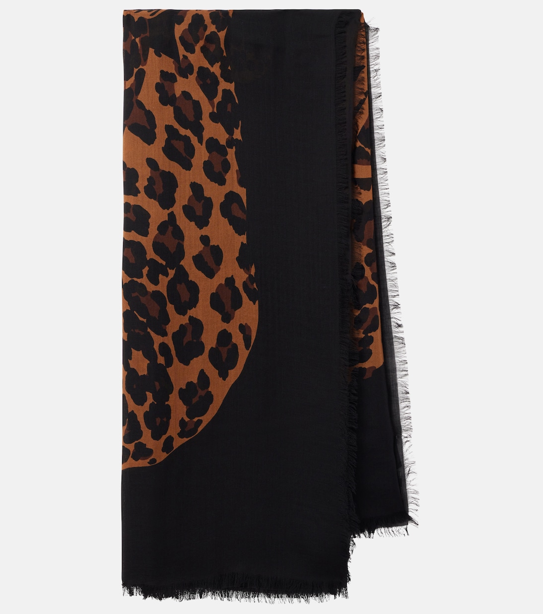 Bufanda de lana con estampado de leopardo | Saint Laurent