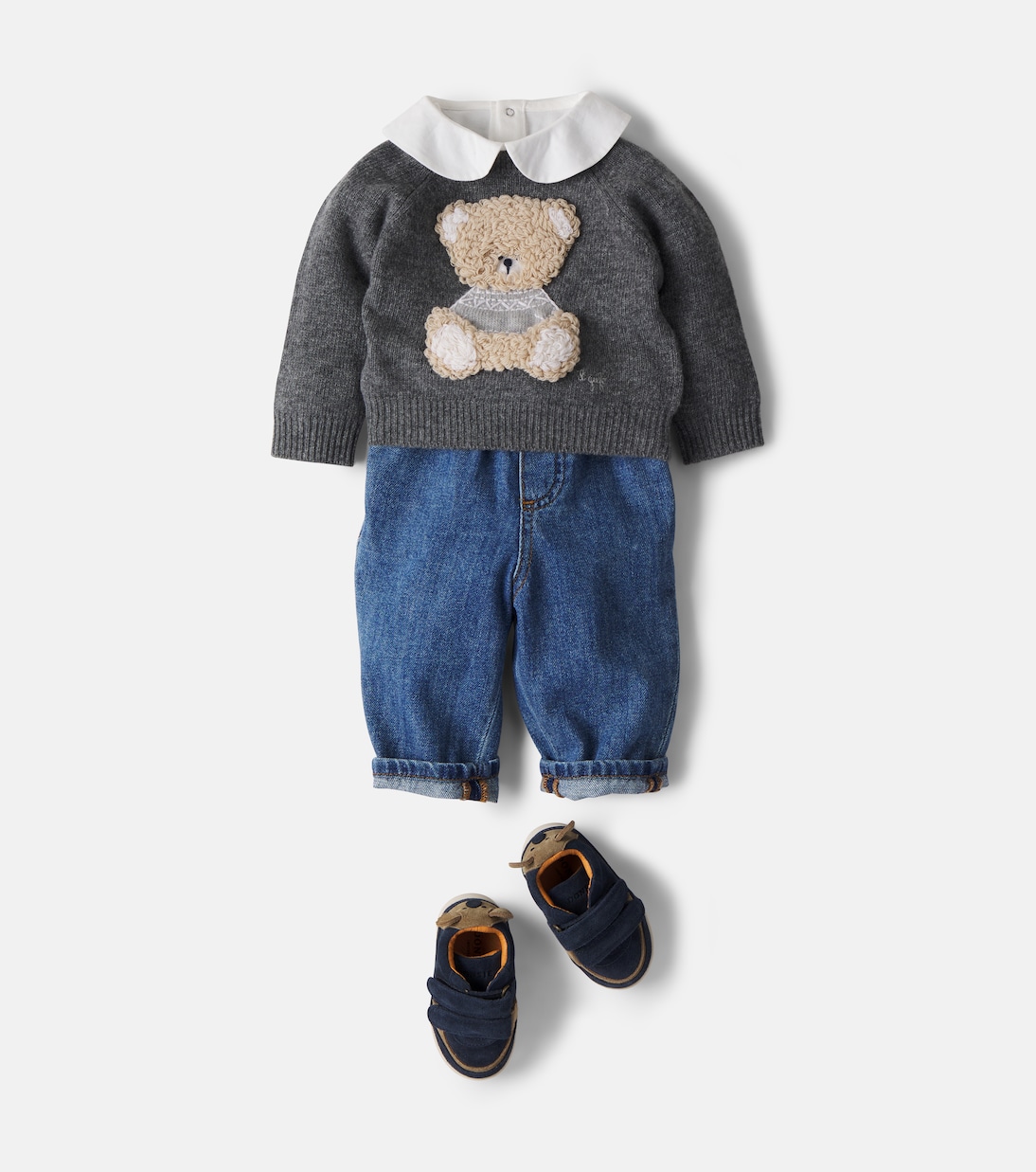 Baby embroidered virgin wool sweater | Il Gufo