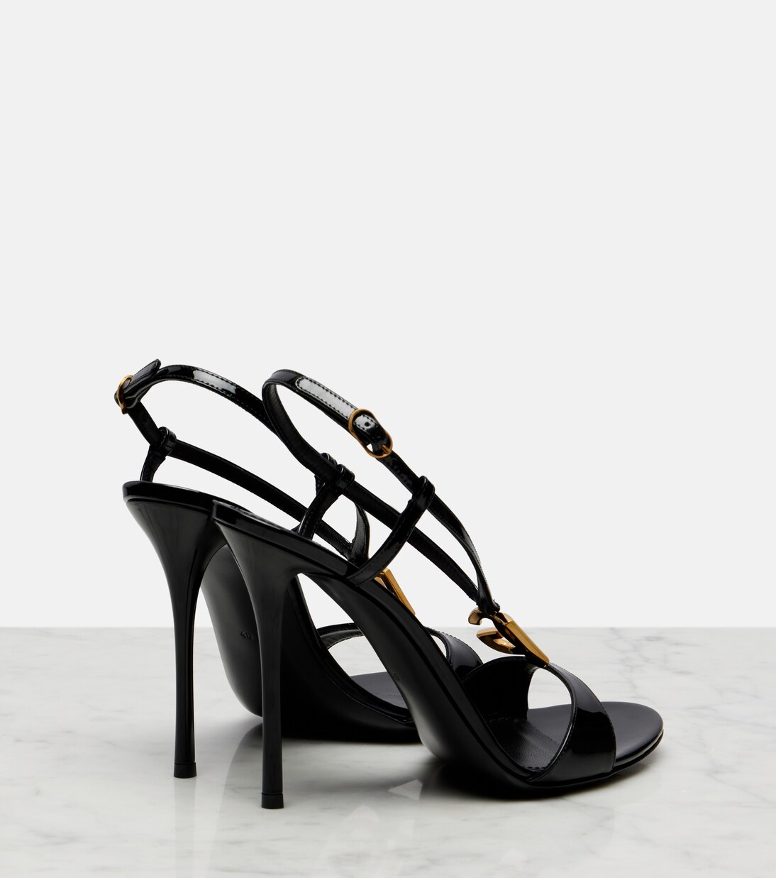 Sandales slingback DG en cuir verni | Dolce&Gabbana
