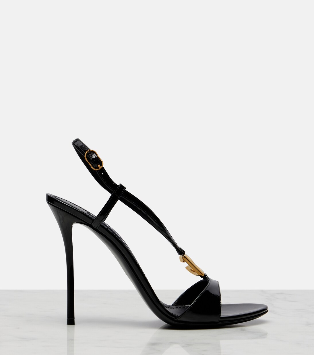 Sandales slingback DG en cuir verni | Dolce&Gabbana