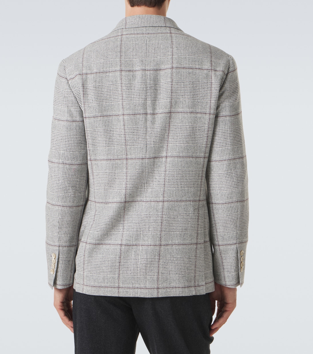 Checked silk, wool, and cashmere blazer | Brunello Cucinelli