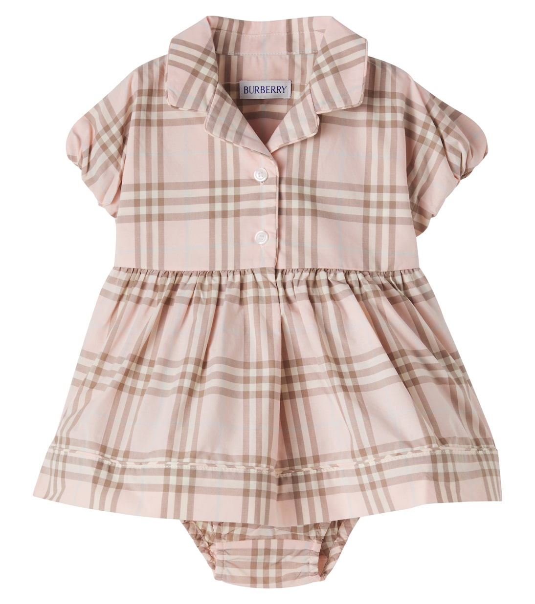 Baby striped cotton dress and bloomers set | Burberry Kids