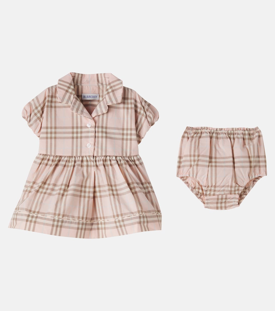 Baby striped cotton dress and bloomers set | Burberry Kids