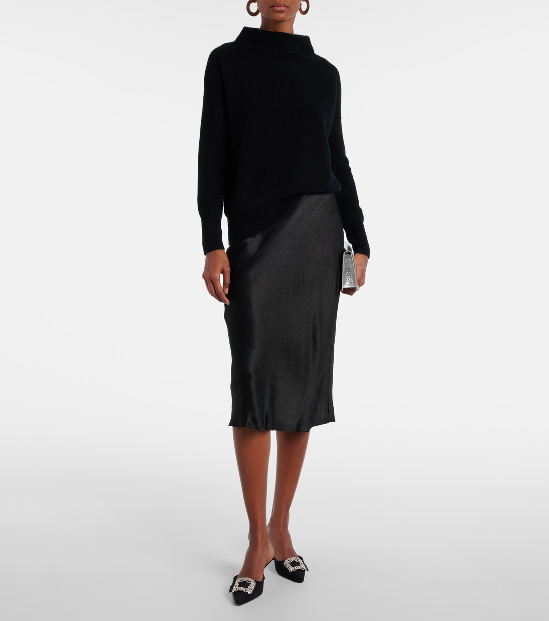 Satin slip midi skirt | Vince