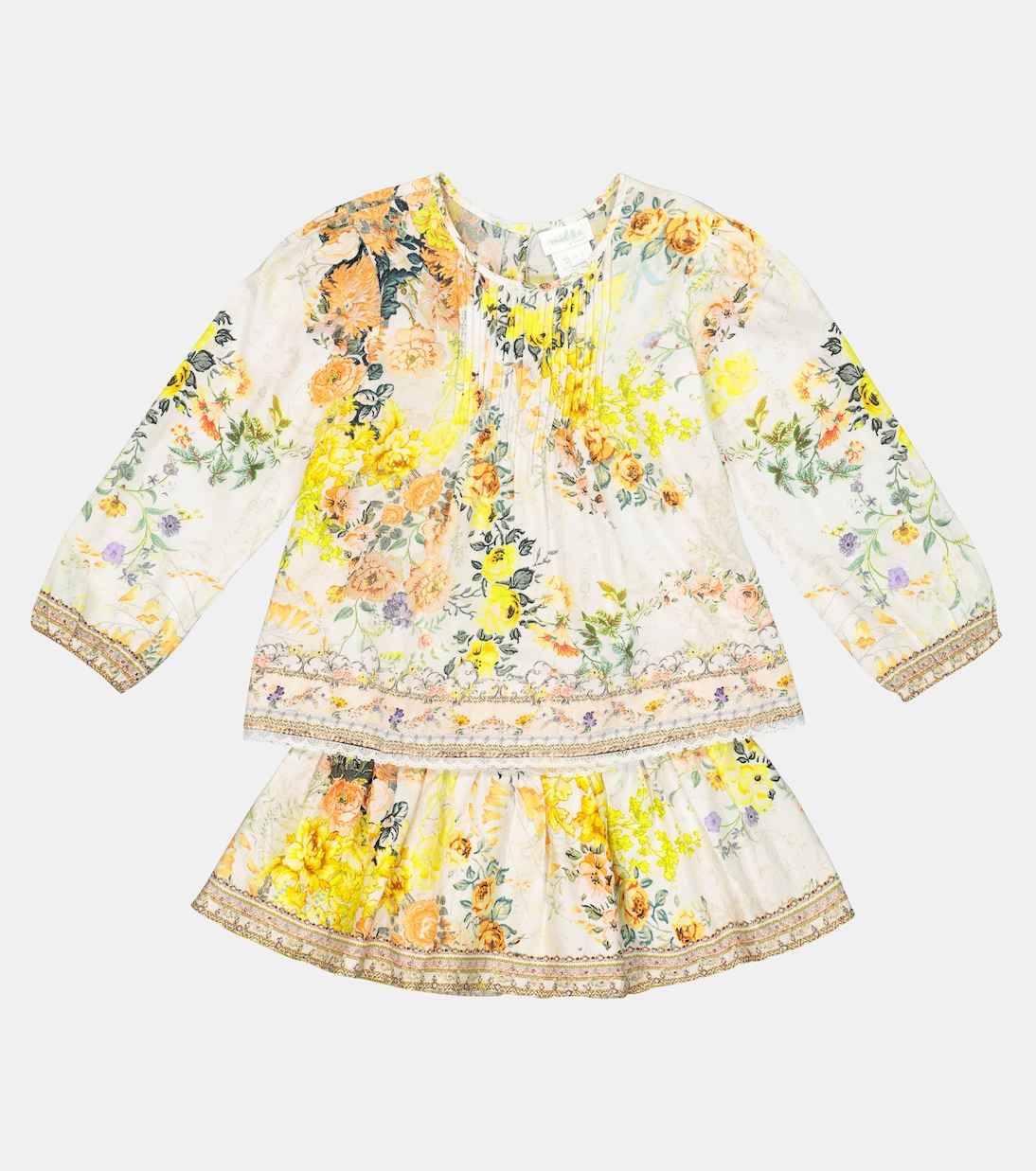 Embellished floral cotton top | Camilla Kids