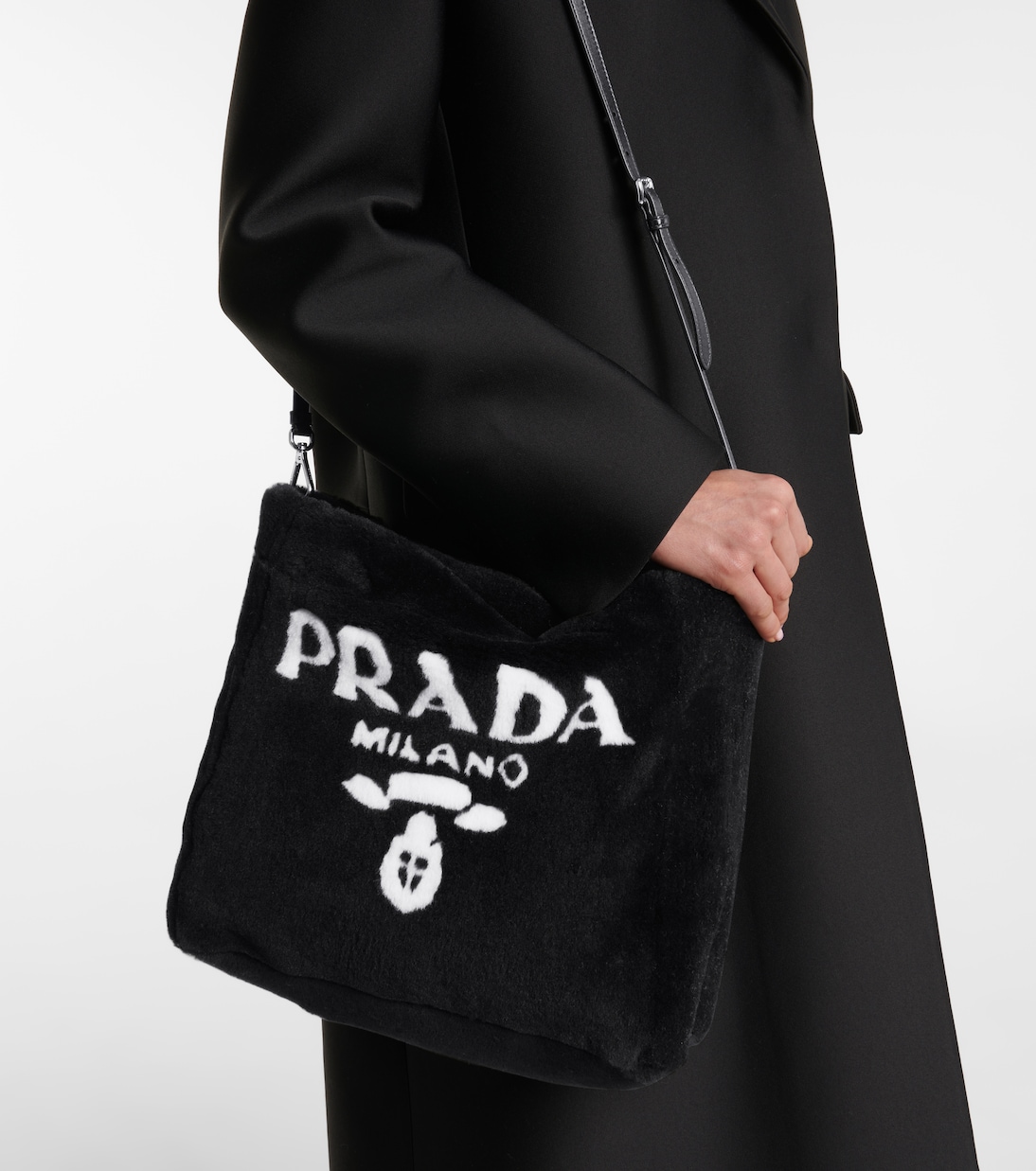 Cabas Intarsia Medium en shearling | Prada