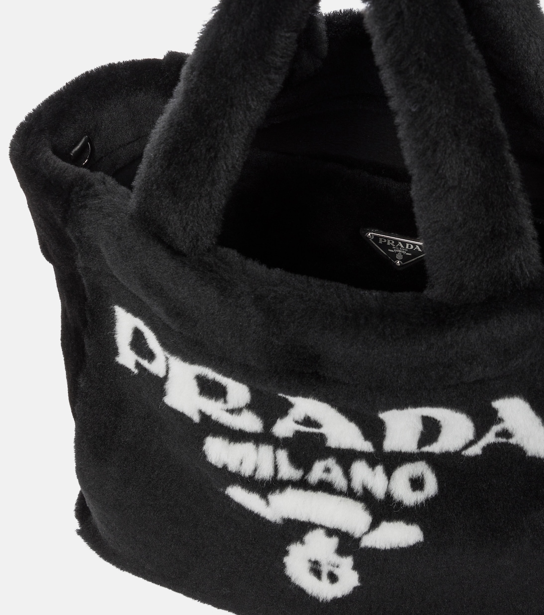 Cabas Intarsia Medium en shearling | Prada