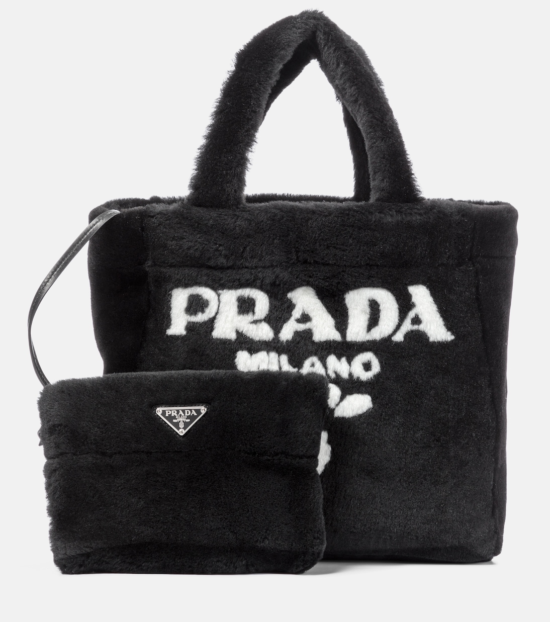 Cabas Intarsia Medium en shearling | Prada