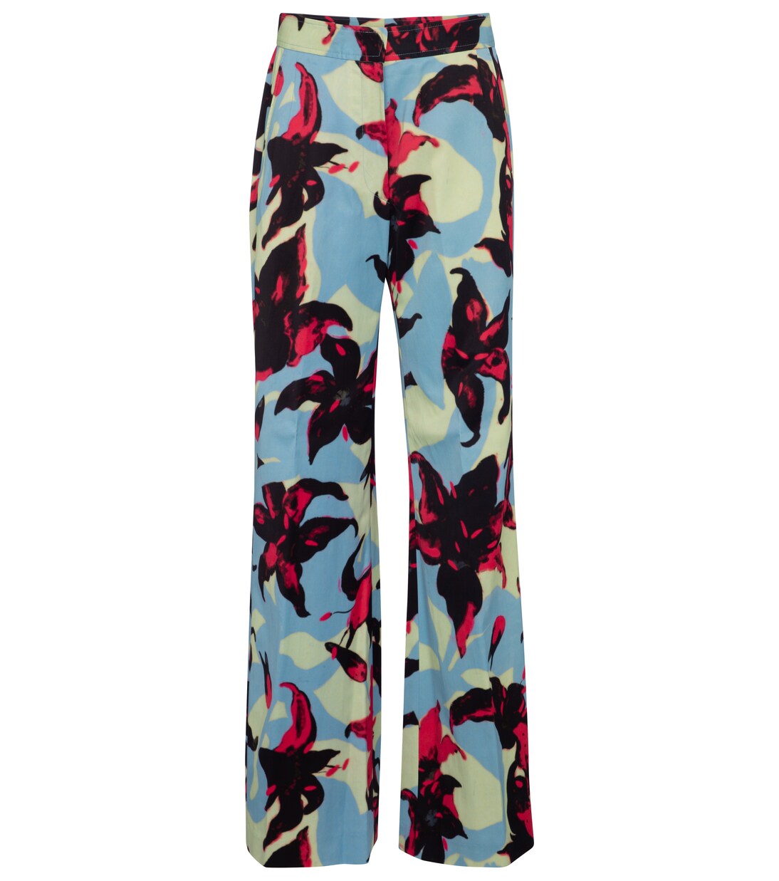 Pantalon ample en satin à fleurs | Dries Van Noten