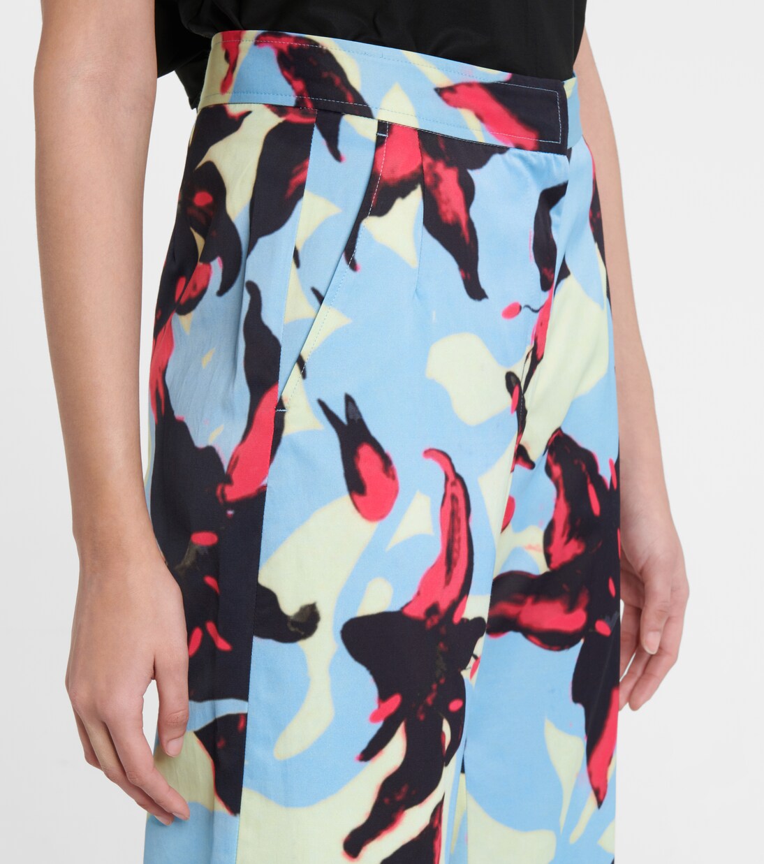 Pantalon ample en satin à fleurs | Dries Van Noten