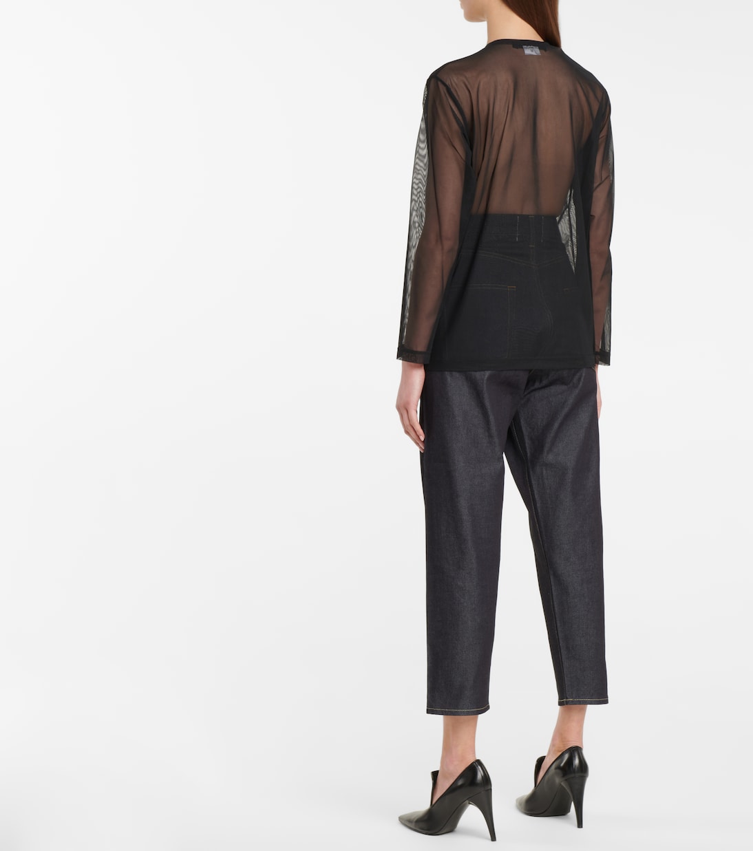 Top aus Mesh mit Pailletten | Junya Watanabe