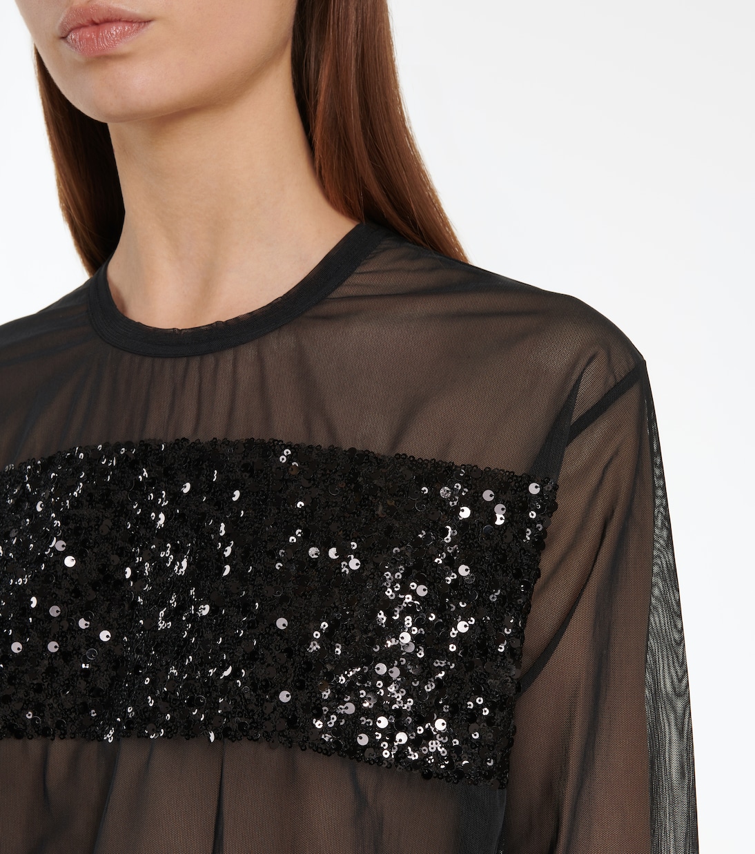 Top aus Mesh mit Pailletten | Junya Watanabe