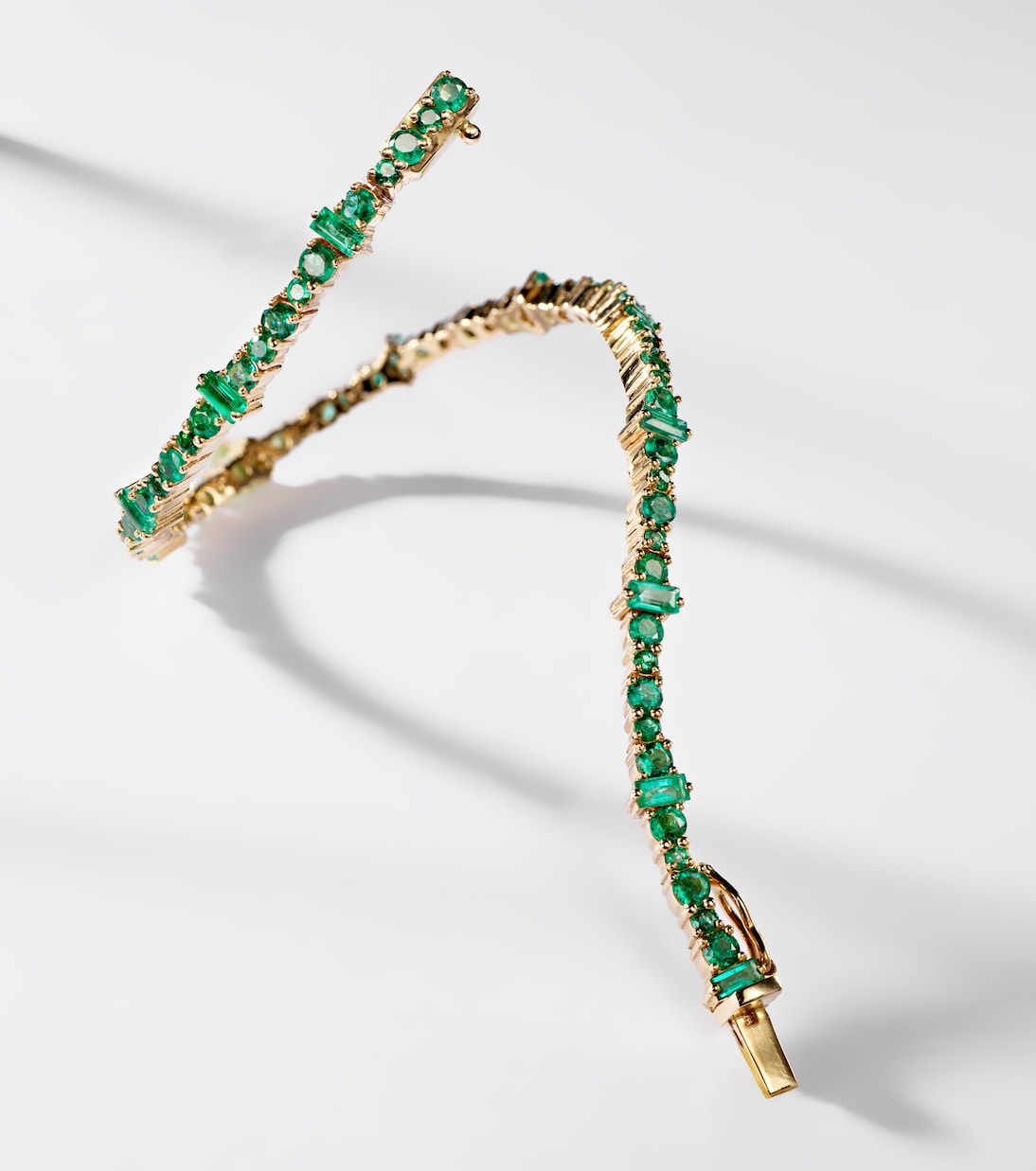 Rivulet 18kt gold bracelet with emeralds | Ileana Makri