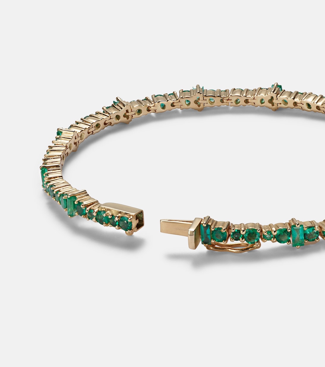 Rivulet 18kt gold bracelet with emeralds | Ileana Makri