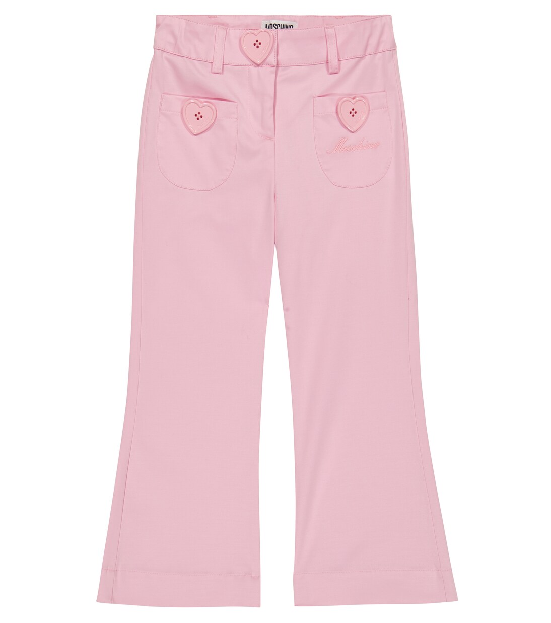 Heart-embellished cotton-blend pants | Moschino Kids