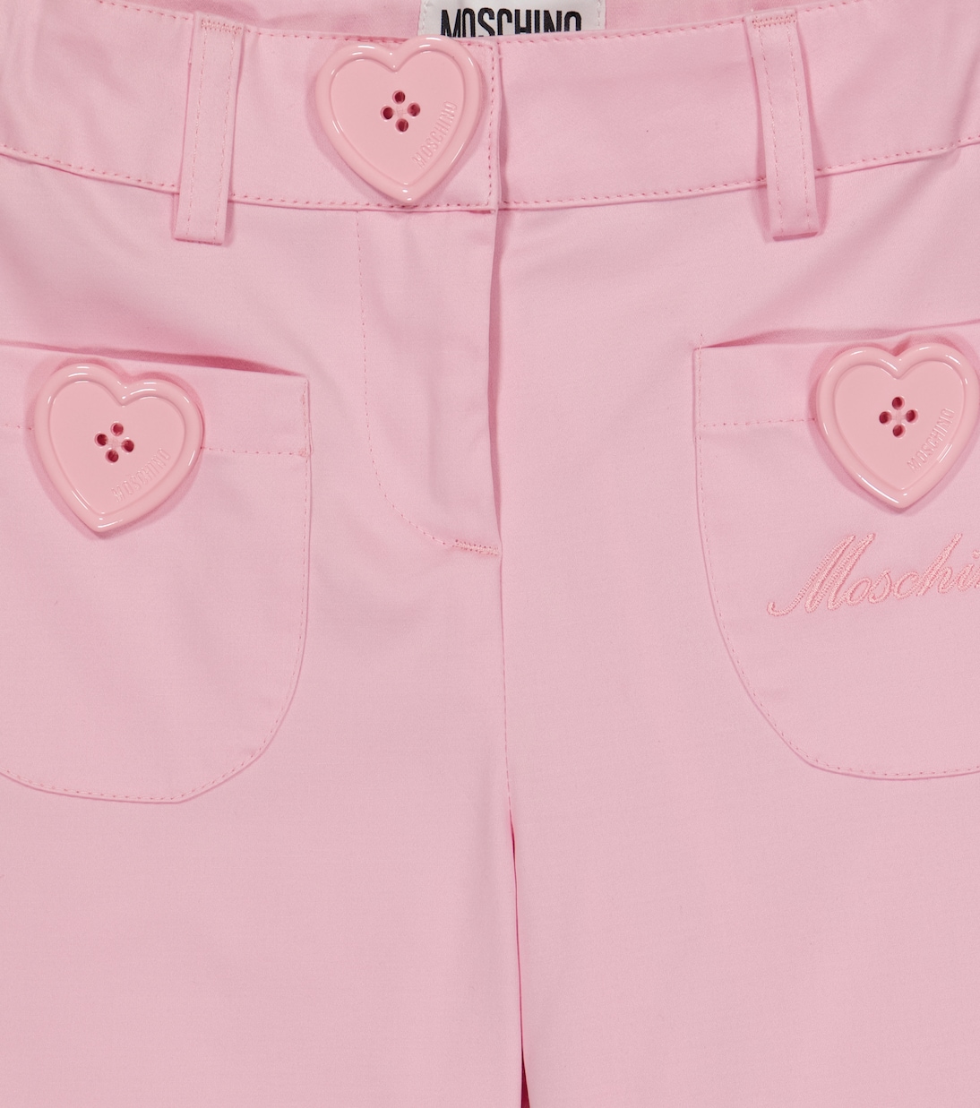 Heart-embellished cotton-blend pants | Moschino Kids