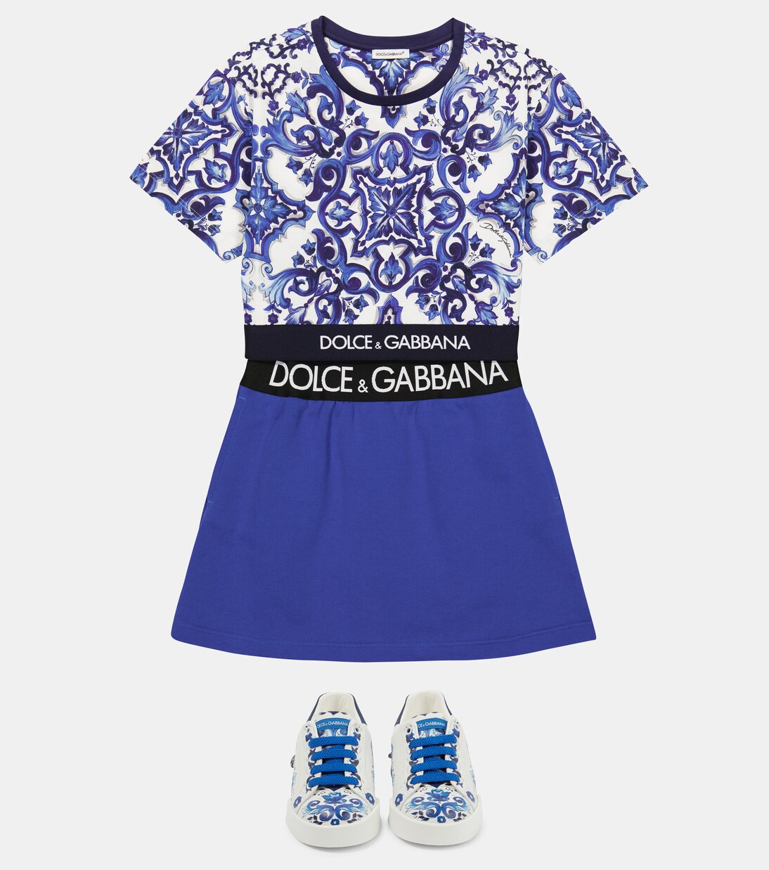 Jupe en coton à logo | Dolce&Gabbana Kids