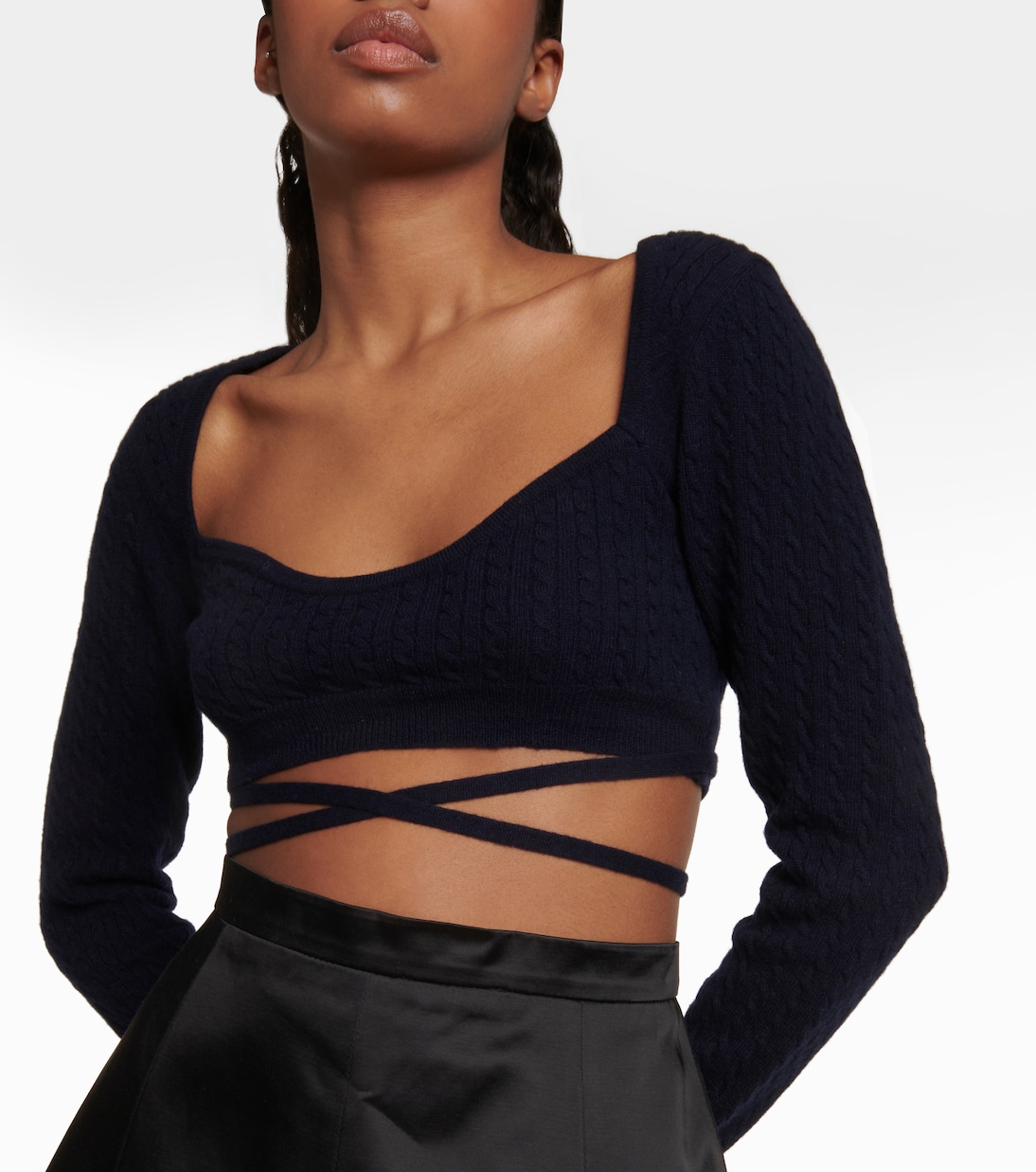 Pull raccourci en laine et cachemire | Patou