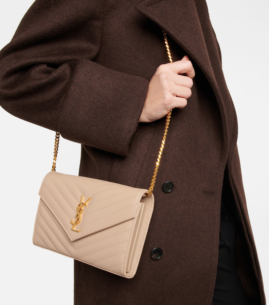 Cassandre matelassé leather wallet on chain | Saint Laurent