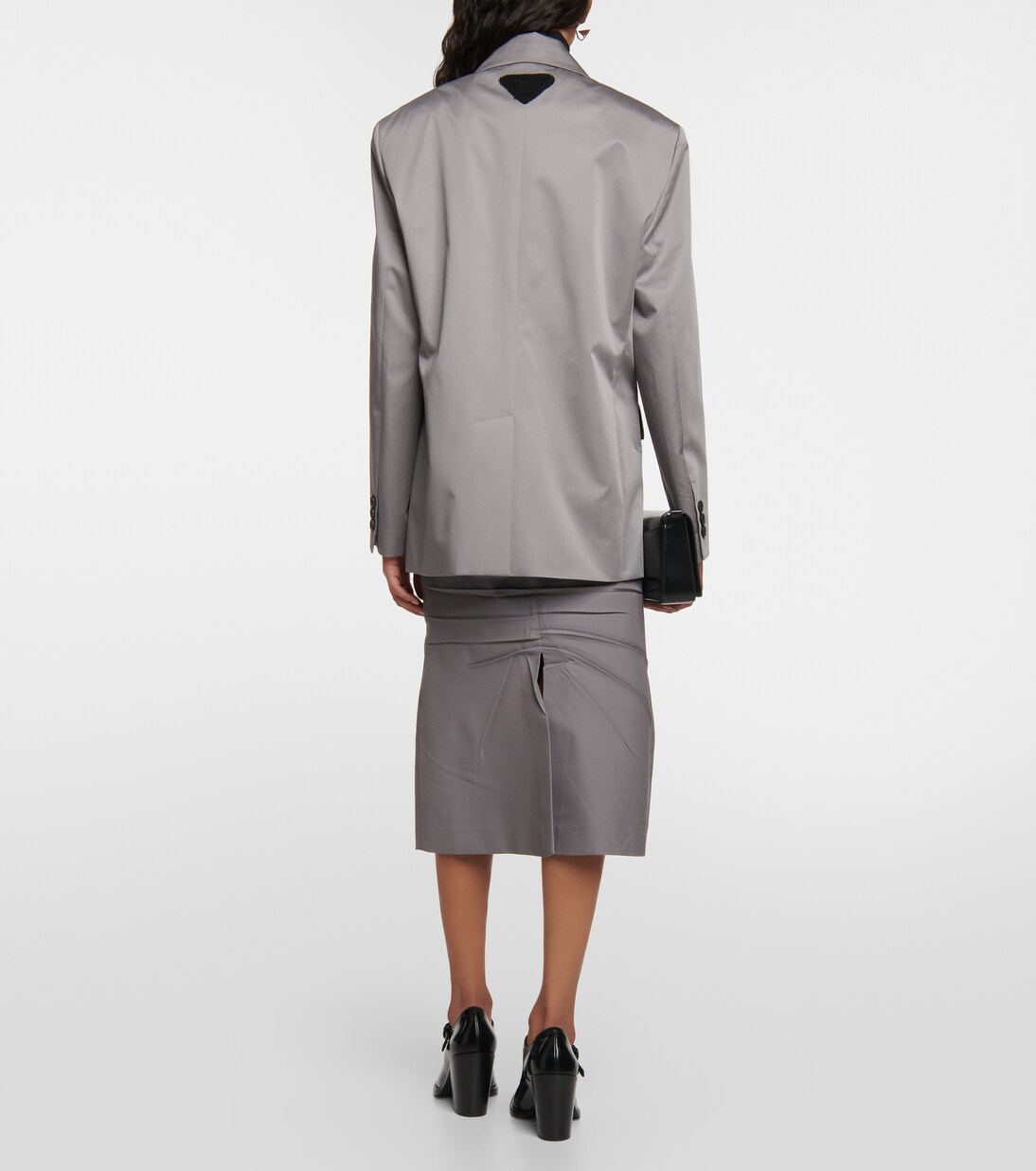 Blazer de algodón de botonadura simple | Prada